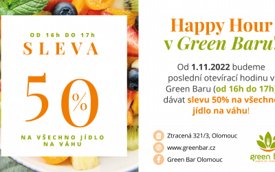 Happy Hour v Green Baru – sleva 50% od 16h do 17h